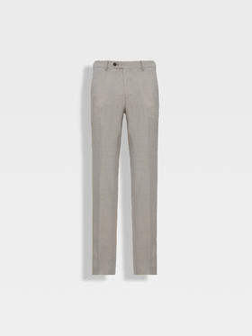 callisto松弛系列米色绵羊毛西裤