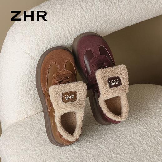 ZHR则则复古加绒德训鞋加厚棉鞋2024冬季新款保暖雪地靴休闲鞋女 商品图9