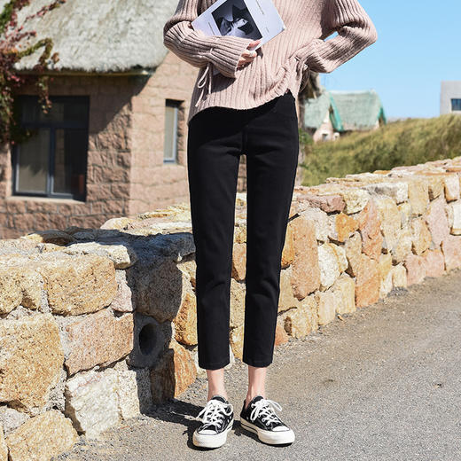 「老顾客福利」洛诗琳新款加绒烟管裤女冬季弹力显瘦小个子必备九分裤直筒牛仔裤女rg52320 商品图7