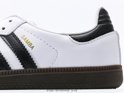 阿迪达斯Adidas Originals Samba Vegan OG低帮休闲运动板鞋B75806男女鞋 商品图6