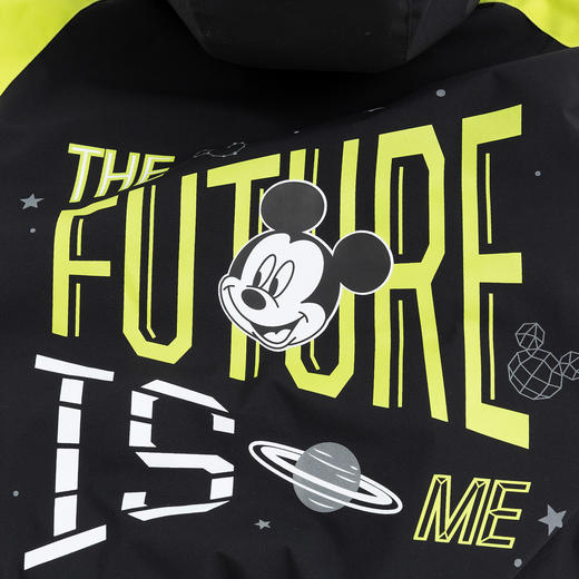 迪士尼童装男童休闲撞色夹棉外套冬季款保暖连帽棉服224DS0801 商品图5