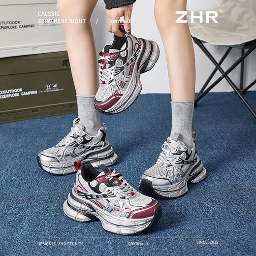 ZHR则则银色厚底老爹鞋女春季新款耐磨轻便运动鞋时尚百搭休闲鞋 商品图9