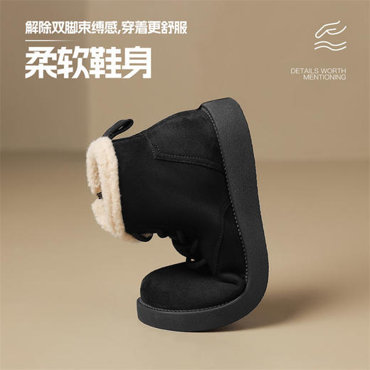 ZHR废土风短靴2024新款冬季加绒棉鞋耐磨超软女靴保暖ins平底短靴 商品图3