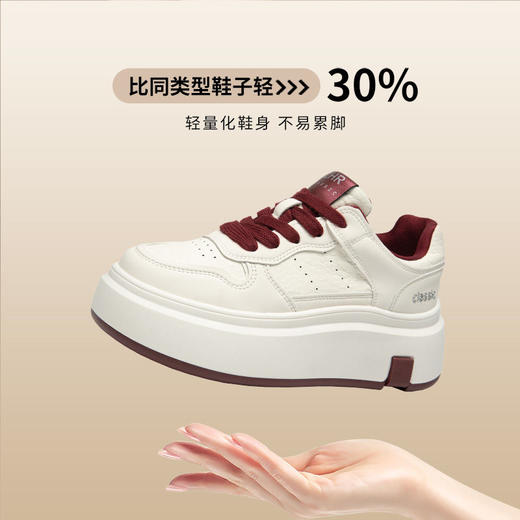 ZHR则则厚底轻便板鞋女春秋新款ins百搭休闲运动鞋显瘦增高小白鞋 商品图5