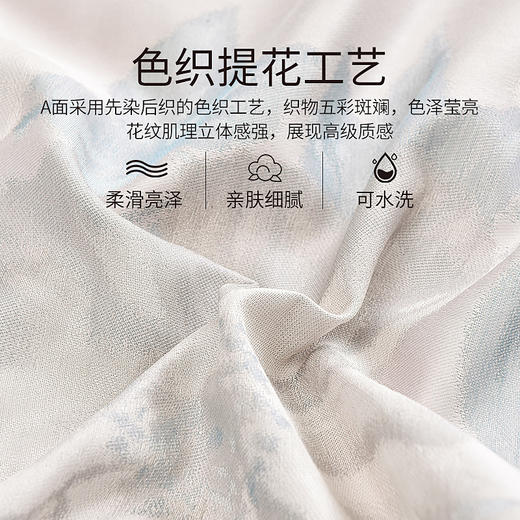 雅芳婷欧式色织提花长绒棉六件套被套枕套缎纹100纱支床笠连芯款套件 商品图2