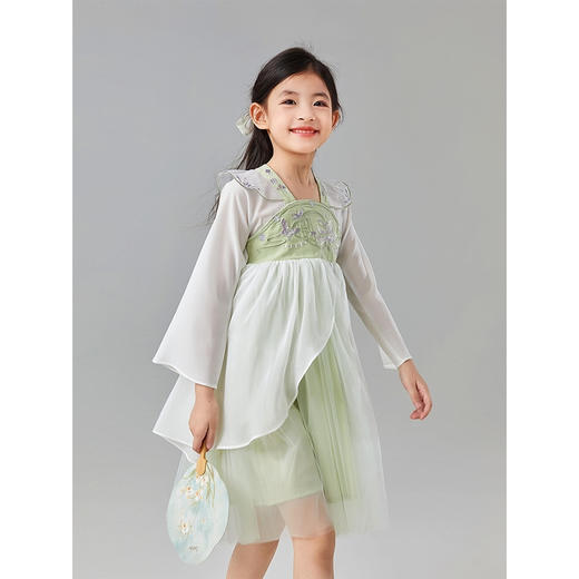 笛莎Deesha 童装女童连衣裙2025春新款新中式清新优雅汉服裙 商品图1