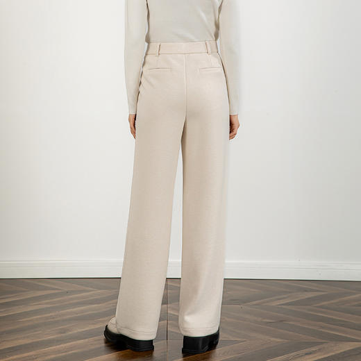 【高货rg】全新升级【铂金会员165/天猫219/差价54】(41249) 洛诗琳绵羊毛阔腿裤2024秋冬新款醋酸垂感显瘦休闲直筒拖地裤 商品图3