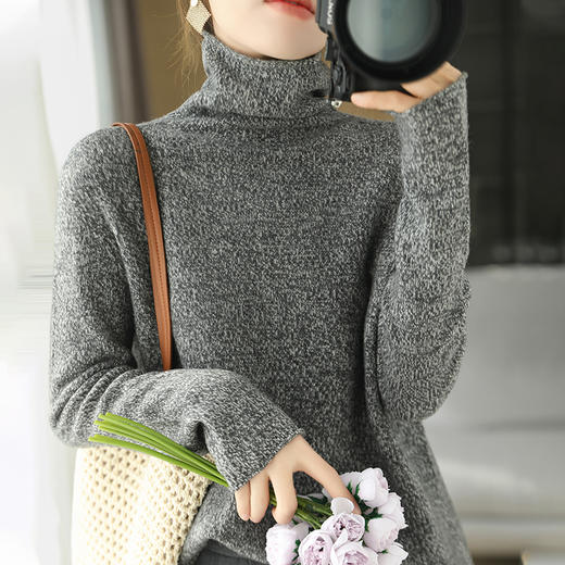 【清河羊毛羊绒】鹿展8921 一线成衣工艺女士高领羊毛衫 100%羊毛（90支美利奴羊毛） 商品图3