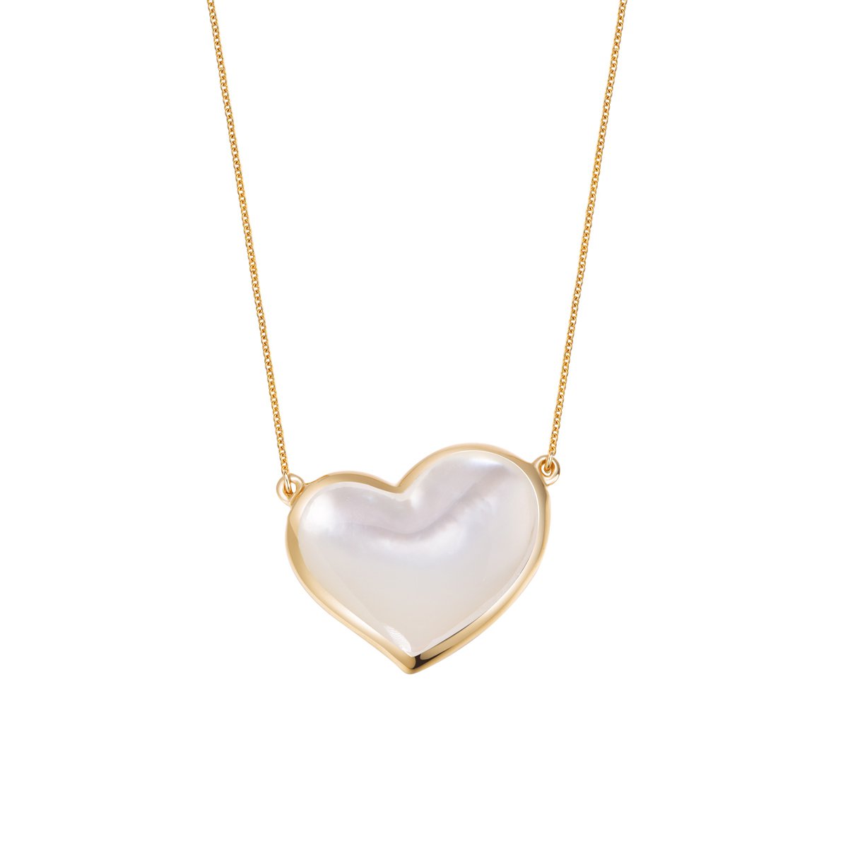 piara 新款天然贝母女圆形心形简约项链