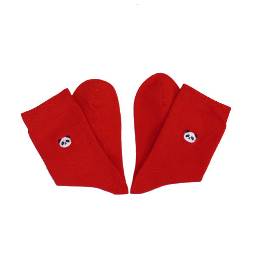 【2双装】儿童新年红袜子熊猫中长筒袜子生日鸿运袜大童袜子【6双6折】【2423209】 商品图2