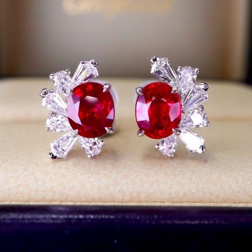 2.15ct刻面红宝石耳钉 商品图0