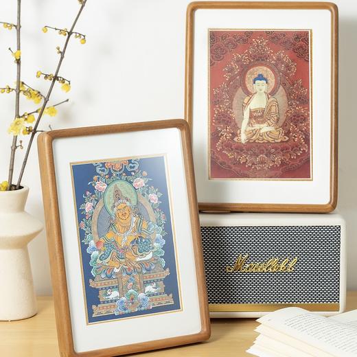 菜菜家唐卡金丝柚木桌摆|非遗唐卡传承画师，天然矿料纯手绘 商品图1