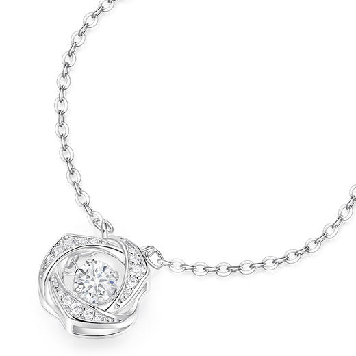 卡蒂罗/KADER 守护誓言项链 浪漫玫瑰造型跳动的心设计可调节锁骨链 简约时尚轻奢百搭闪钻吊坠 925银 商品图1