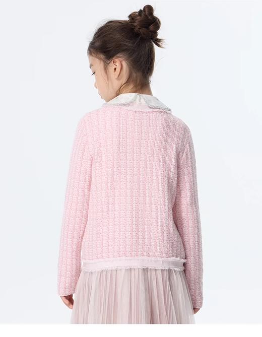 【春上新】【3折】8楼琳麦罗 LYNNMILO粉色毛织珠片流苏小香风开口毛衫  吊牌价：998元  活动价：300元 商品图2