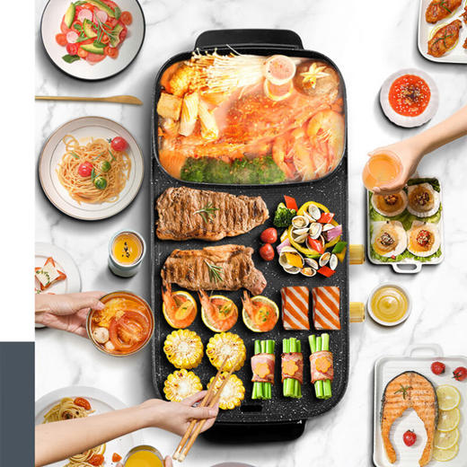 格卡诺涮烤一体锅_GKN-SKG-2 分区控温 黑色 商品图1