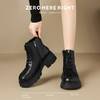 ZHR则则加绒保暖马丁靴2024新款气质百搭甜酷小短靴洋气女靴复古 商品缩略图5