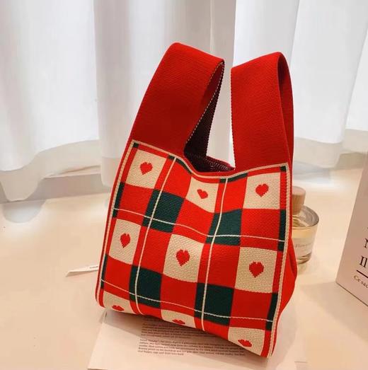 【发字印花手提包，国风伴手礼】新年發字印花喜庆针织手提包 大容量通勤收纳包 国风伴手礼 公司年会礼物-QQ 商品图6