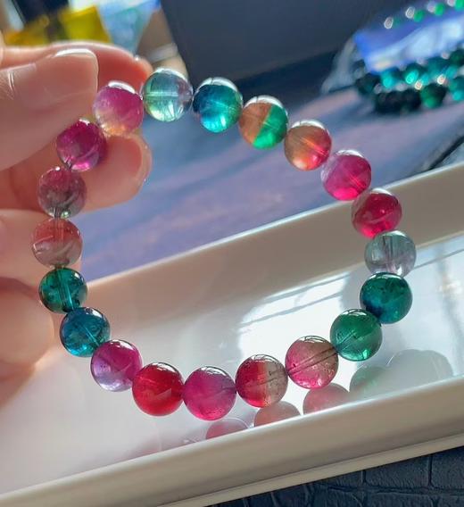 9mm-10mm单圈彩虹西瓜碧玺手串 商品图1