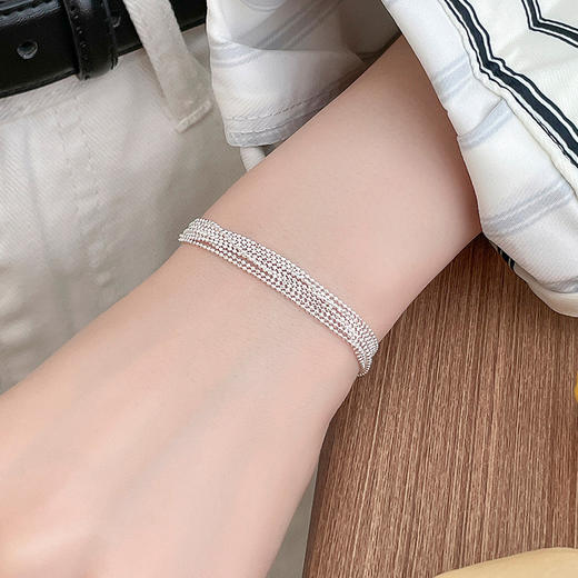 【波光粼粼】S925银不规则缠绕重工圆珠瀑布手链【BF-BRS2822】 商品图1