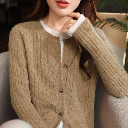 【清河羊毛羊绒】鹿展8864 女士圆领假两件羊毛衫 100%羊毛（90支美利奴羊毛） 商品图6