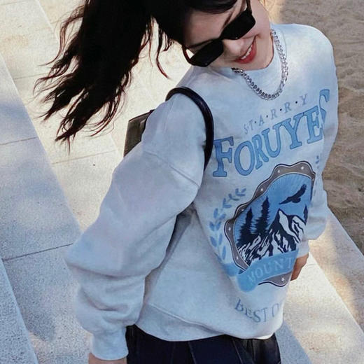 澄鱼生活 秋冬银狐绒圆领加绒印花卫衣 亲肤透气 多款可选 商品图4