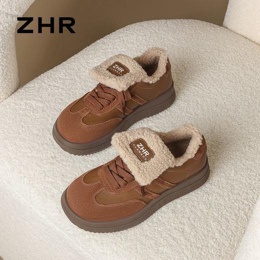ZHR则则复古加绒德训鞋加厚棉鞋2024冬季新款保暖雪地靴休闲鞋女 商品图5