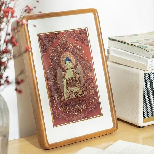 菜菜家唐卡金丝柚木桌摆|非遗唐卡传承画师，天然矿料纯手绘 商品图2