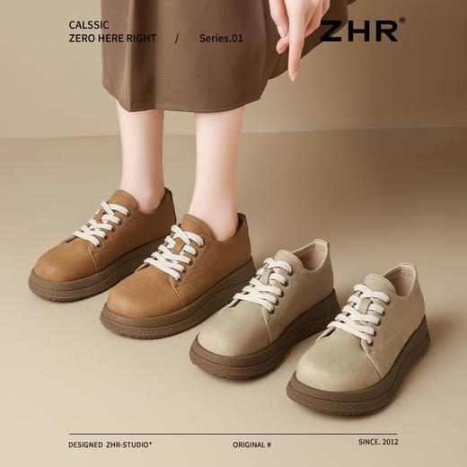ZHR圆头小皮鞋百搭勃肯鞋女2025春季新款英伦风复古单鞋休闲女鞋 商品图2