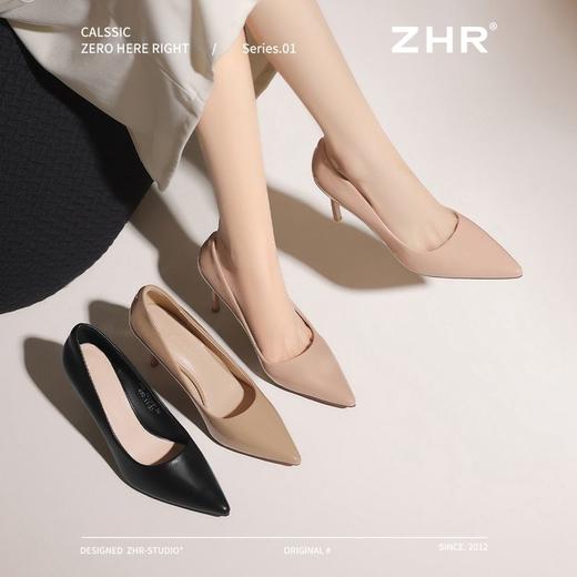 ZHR则则细跟高跟鞋女2025新款高级尖头浅口单鞋性感气质女鞋耐磨 商品图6