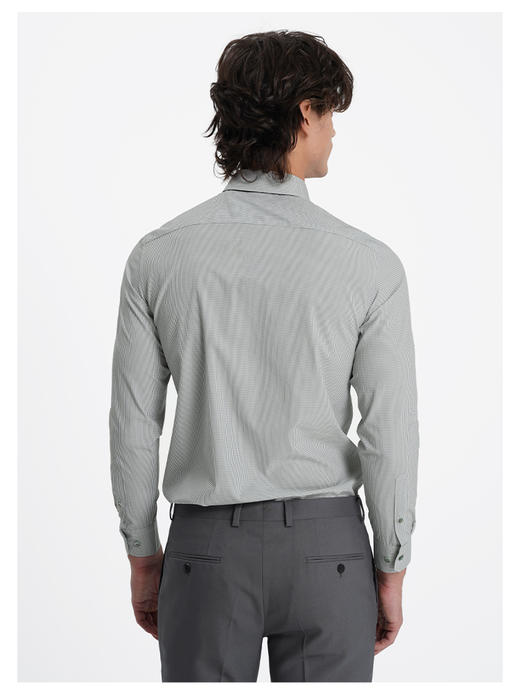 callisto高智系列绿色聚酯纤维混纺长袖衬衫 商品图4