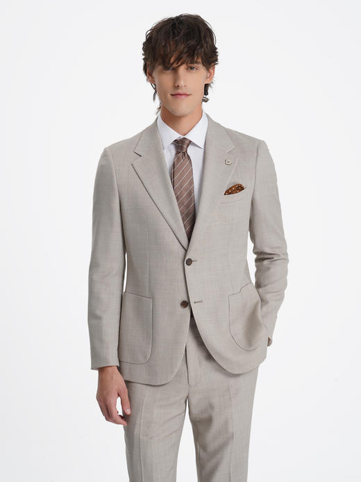 callisto松弛系列米色绵羊毛西服 商品图3