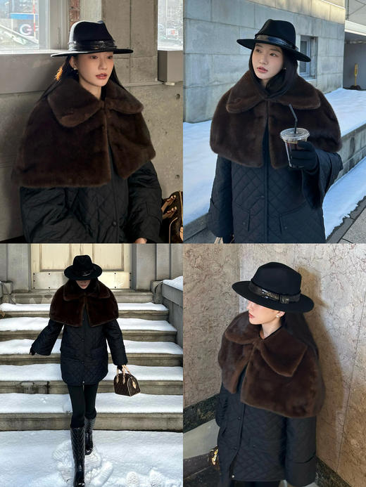 HIDEMI 节日系列艺术软雕塑感黑色亮面流苏装饰进口羊毛礼帽 商品图3