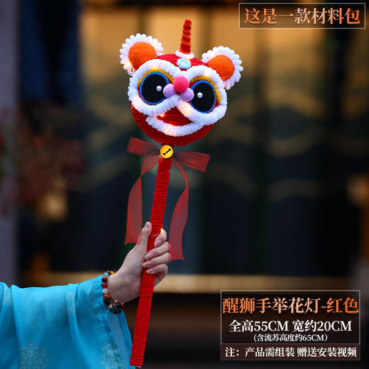 新年灯笼锦鲤鱼灯手提花灯扭扭棒手工编织DIY材料包蛇年新款 商品图7
