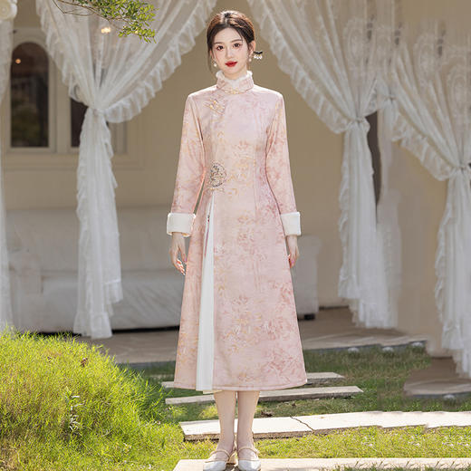 ZQ SC20323加绒加厚显瘦奥黛新中式改良旗袍 商品图2