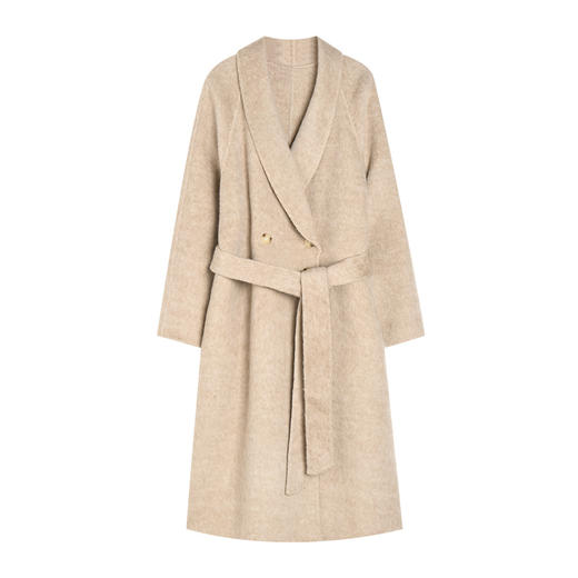 【高货sh】全新升级【铂金会员882/天猫1189/差价307】(35852) 洛诗琳新款双面呢宽松垂感毛呢外套直筒青果领大衣 商品图4