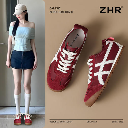 ZHR则则复古情侣德训鞋女春季新款柔软轻便休闲鞋透气舒适板鞋女 商品图6