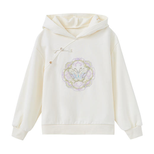 笛莎Deesha 童装女童卫衣2025春新款国风蝴蝶刺绣卫衣 商品图4