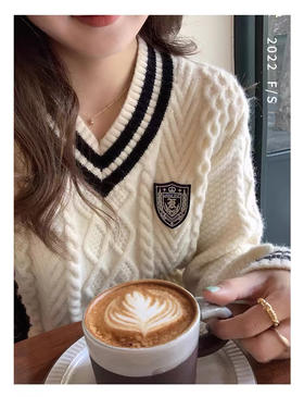 学院风麻花套头