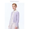 【春上新】8楼琳麦罗 LYNNMILO紫色毛织纽纹花边开口毛衫 商品缩略图2