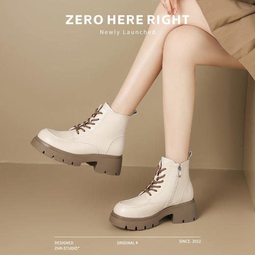 ZHR则则加绒保暖马丁靴2024新款气质百搭甜酷小短靴洋气女靴复古 商品图8