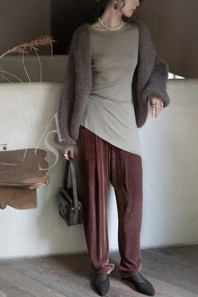 Cortana 酒红色/黑色ROISIN丝绒垂褶哈伦裤