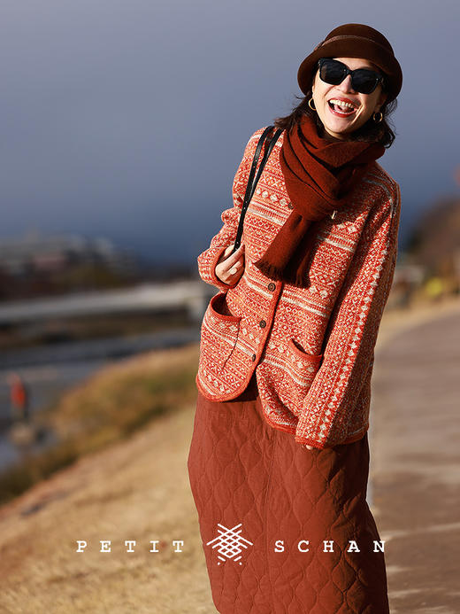 PETIT SCHAN小闪 CLO#695 Pumpkin gourd 南瓜葫芦 3M黑科技高效暖绒纯棉松紧腰绗缝棉裙 商品图4