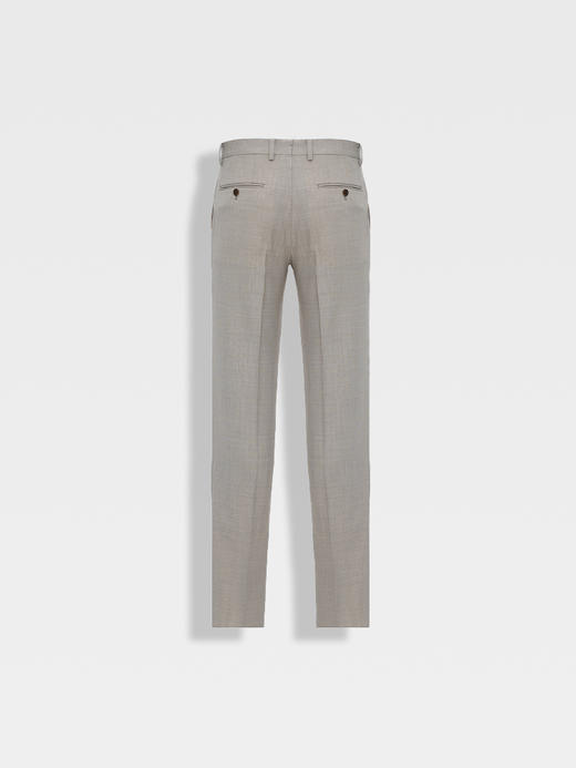 callisto松弛系列米色绵羊毛西裤 商品图1