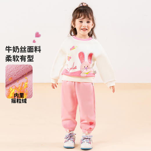 贝贝怡童装女童卫衣套装儿童运动秋装2024新款洋气长裤春秋两件套ZB3DT096 商品图3
