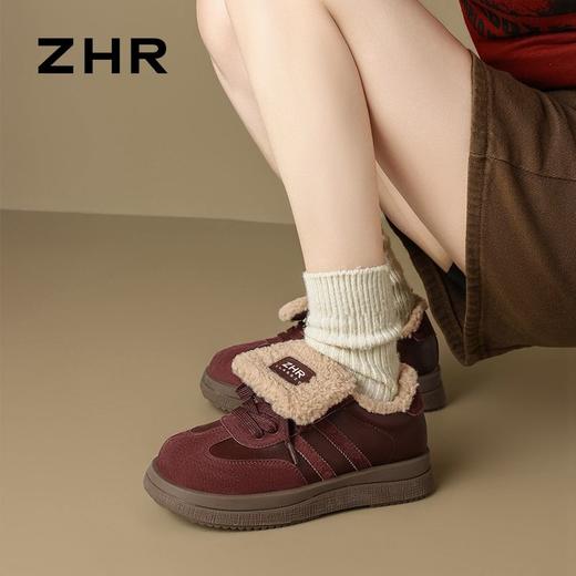 ZHR则则复古加绒德训鞋加厚棉鞋2024冬季新款保暖雪地靴休闲鞋女 商品图6