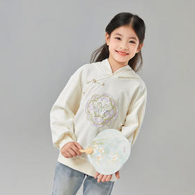 笛莎Deesha 童装女童卫衣2025春新款国风蝴蝶刺绣卫衣