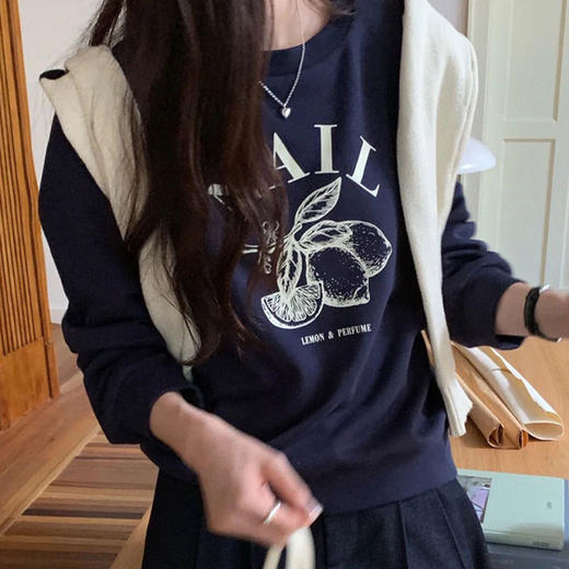 澄鱼生活 秋冬银狐绒圆领加绒印花卫衣 亲肤透气 多款可选 商品图1