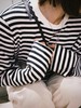顺丰包邮洛诗琳SDLSA41859慵懒感黑白条纹休闲长袖打底T恤女696 商品缩略图3