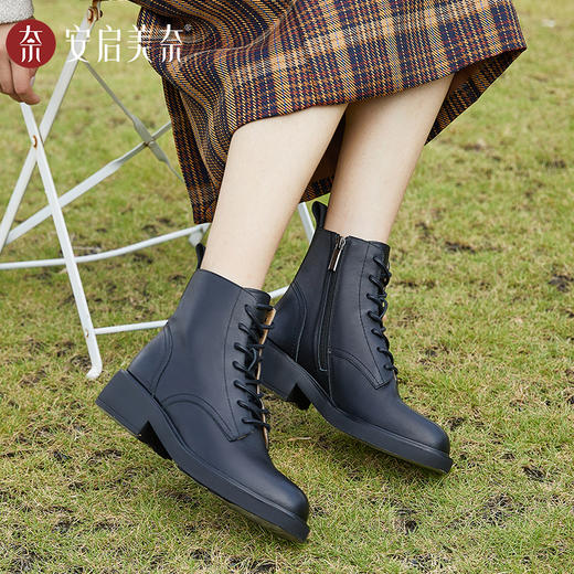 【活动价】ARCHCONTACT安启美奈百搭圆头系带马丁靴52785 商品图1