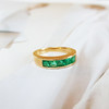 【天然正品】AU750黄金镶5颗约0.901克拉祖母绿排镶戒指9号（戒圈可改）女士现售价：3480！091024NJ04 商品缩略图2